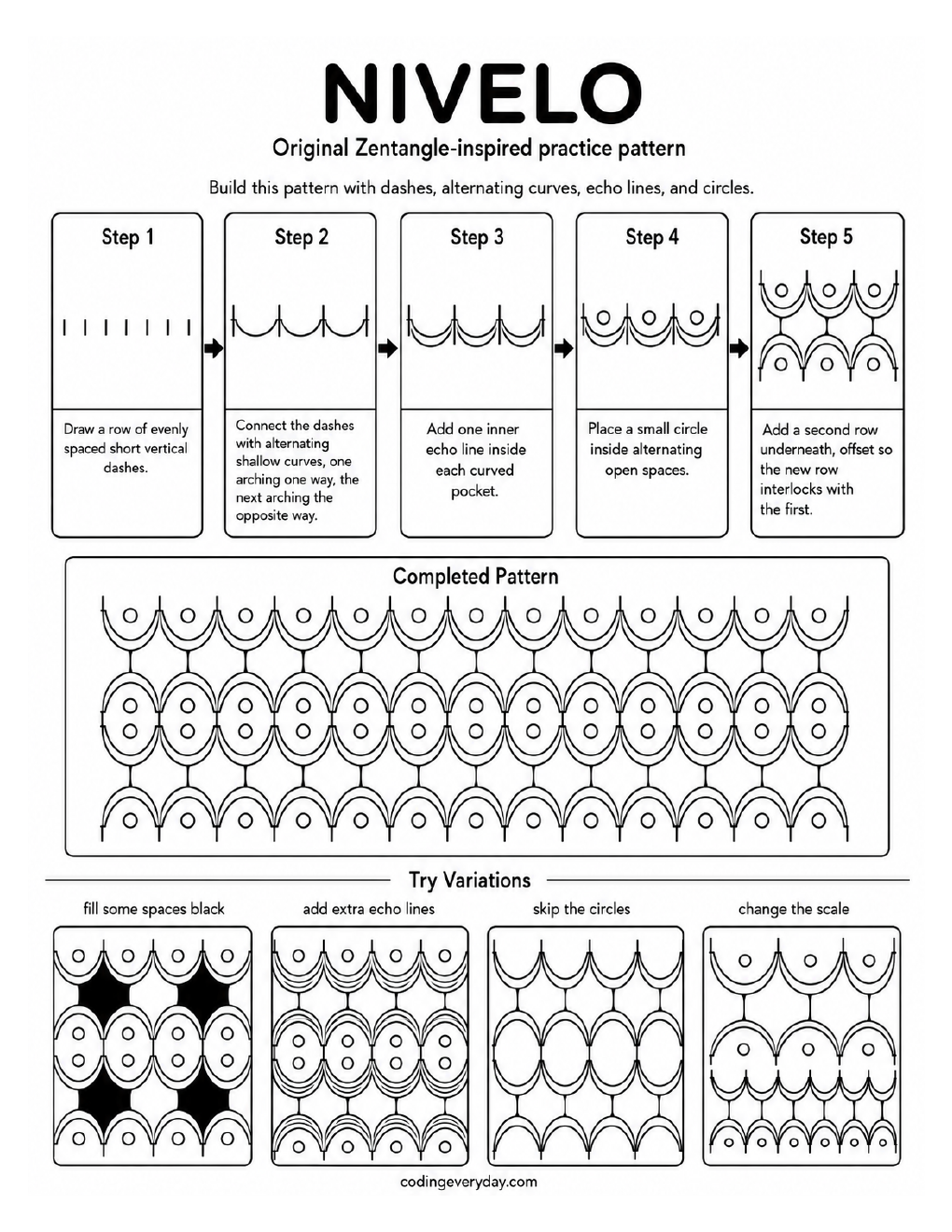 Preview of the Nivelo pattern tutorial