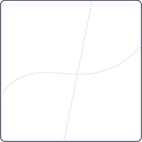 Square divided by a straight line and a flowing curved line