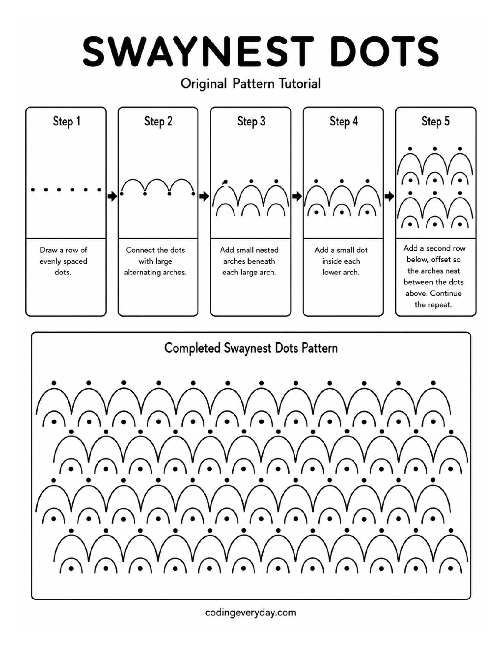 Preview of the Swaynest Dots pattern tutorial
