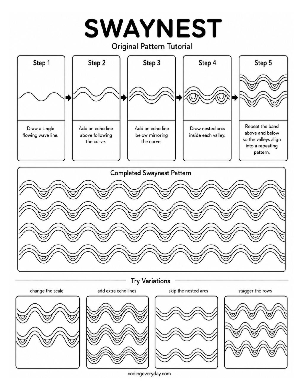 Preview of the Swaynest pattern tutorial